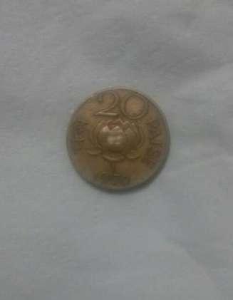 20 Indian Paise Coin BRASS MADE KAMAL CHAAP YEA