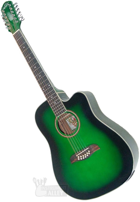 Green Burst Single Cutaway Acoustic Guitar