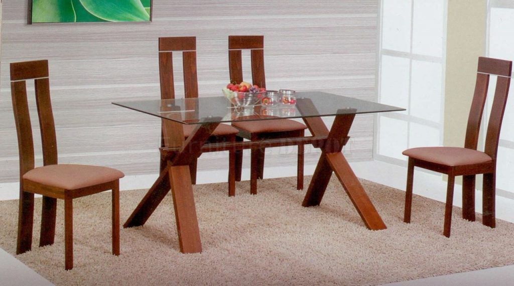Glass top Dining Table and set