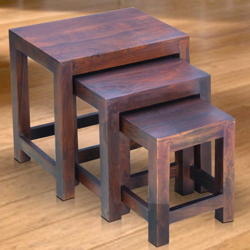 Solid Wooden Nesting Tables Set of 3