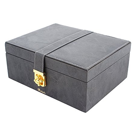 Richpiks Large GREY Jewelry Accessories box with l