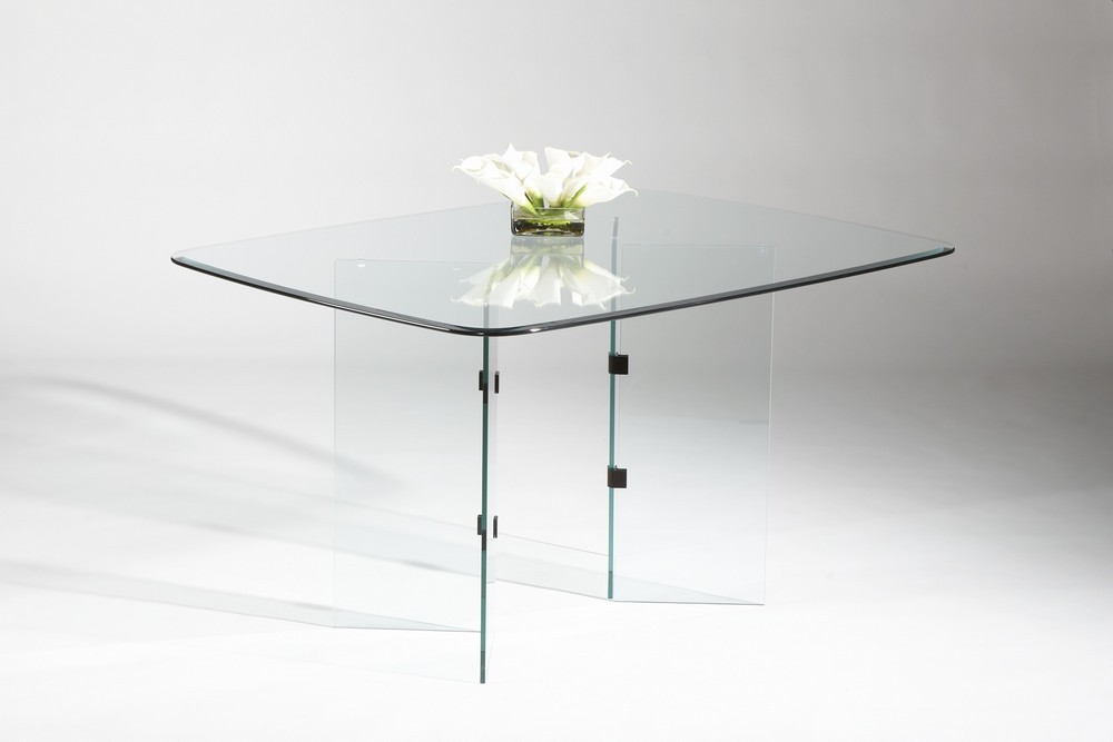 Rectangular Glass Table With Glass Base