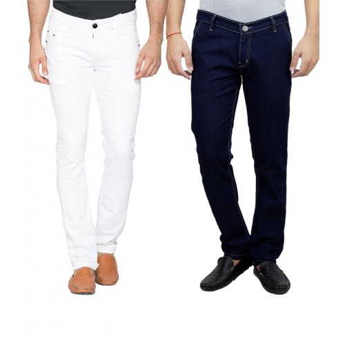 Seasons White Blue Slim Fit Jeans Pack Of 2