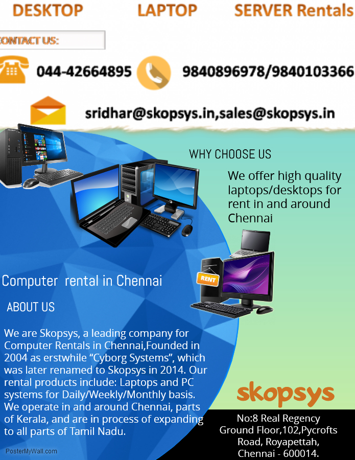 Computer Desktops Laptop Rentals in Chennai