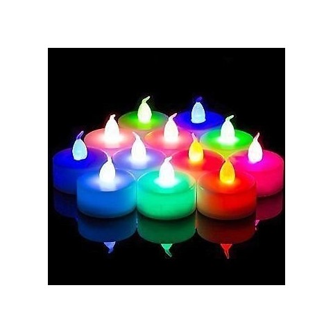 Battery Operated Color Changing LED White Flameles